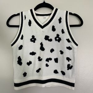 Empty Soda cheetah print v-neck sweater vest